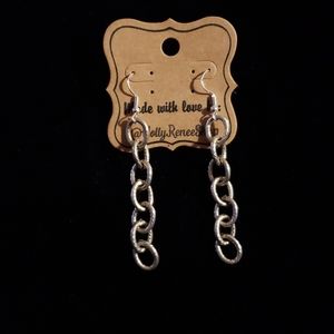 Silver chain dangle earrings